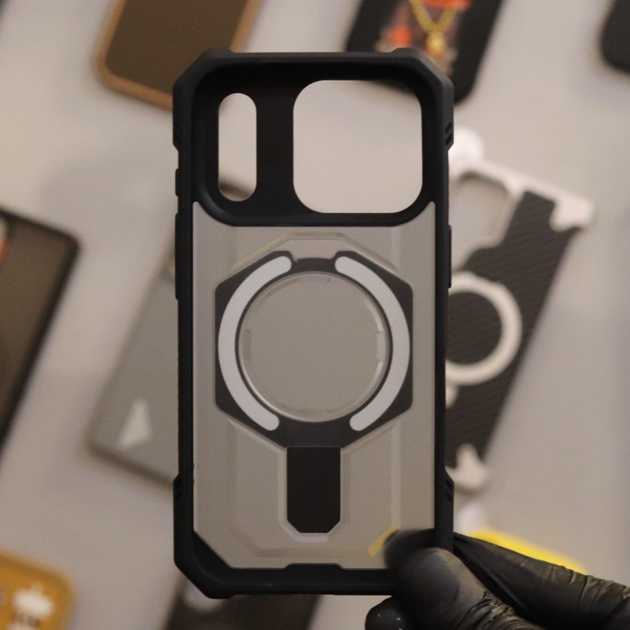 Armour Case With Magsafe Stand Black (S.No. ACMSB-17Pro) - Image 3