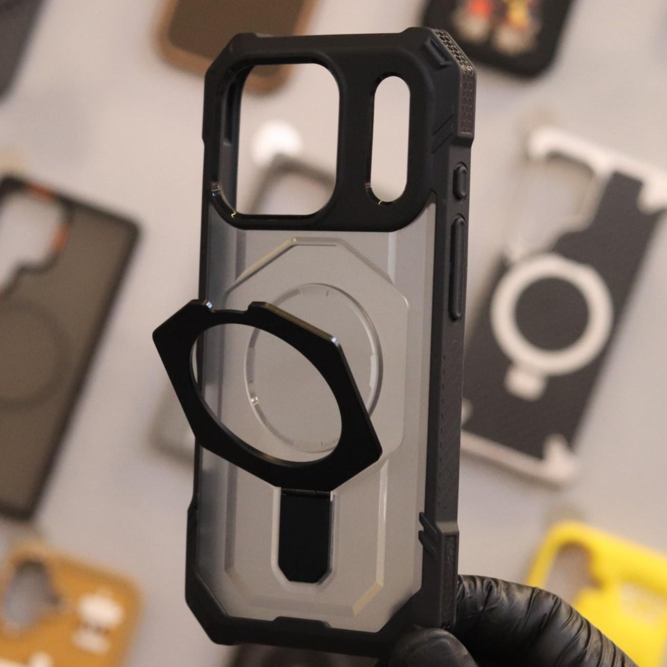 Armour Case With Magsafe Stand Black (S.No. ACMSB-17Pro) - Image 4