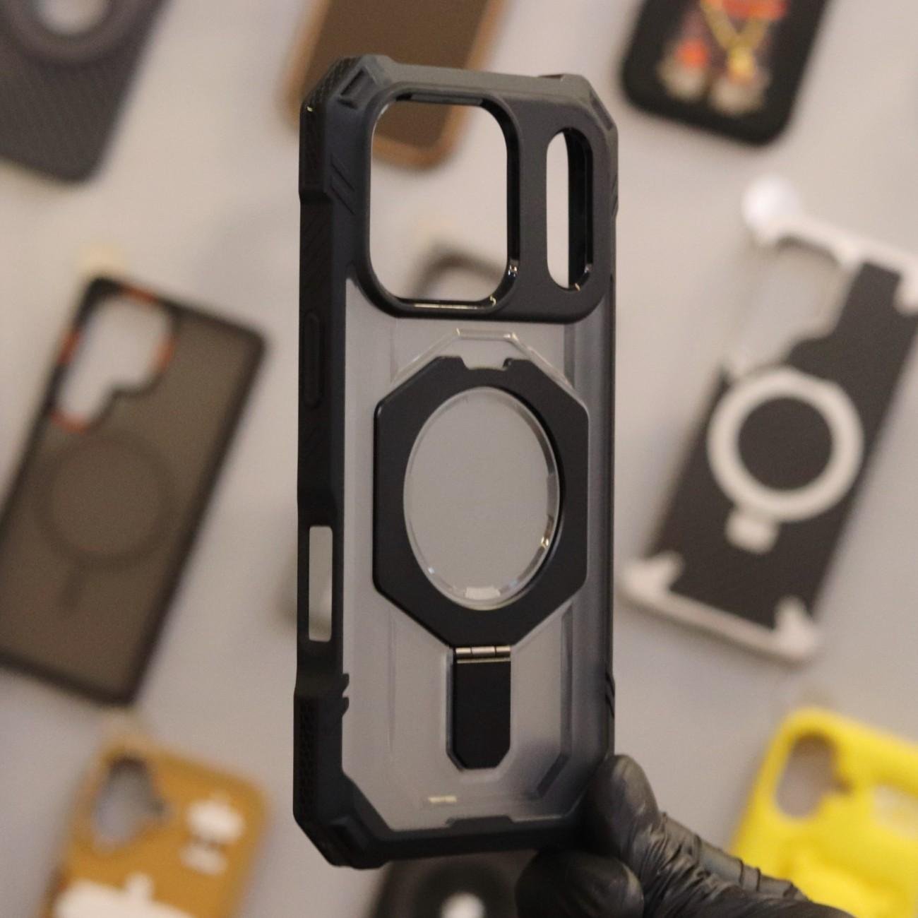 Armour Case With Magsafe Stand Black (S.No. ACMSB-17Pro) - Image 2