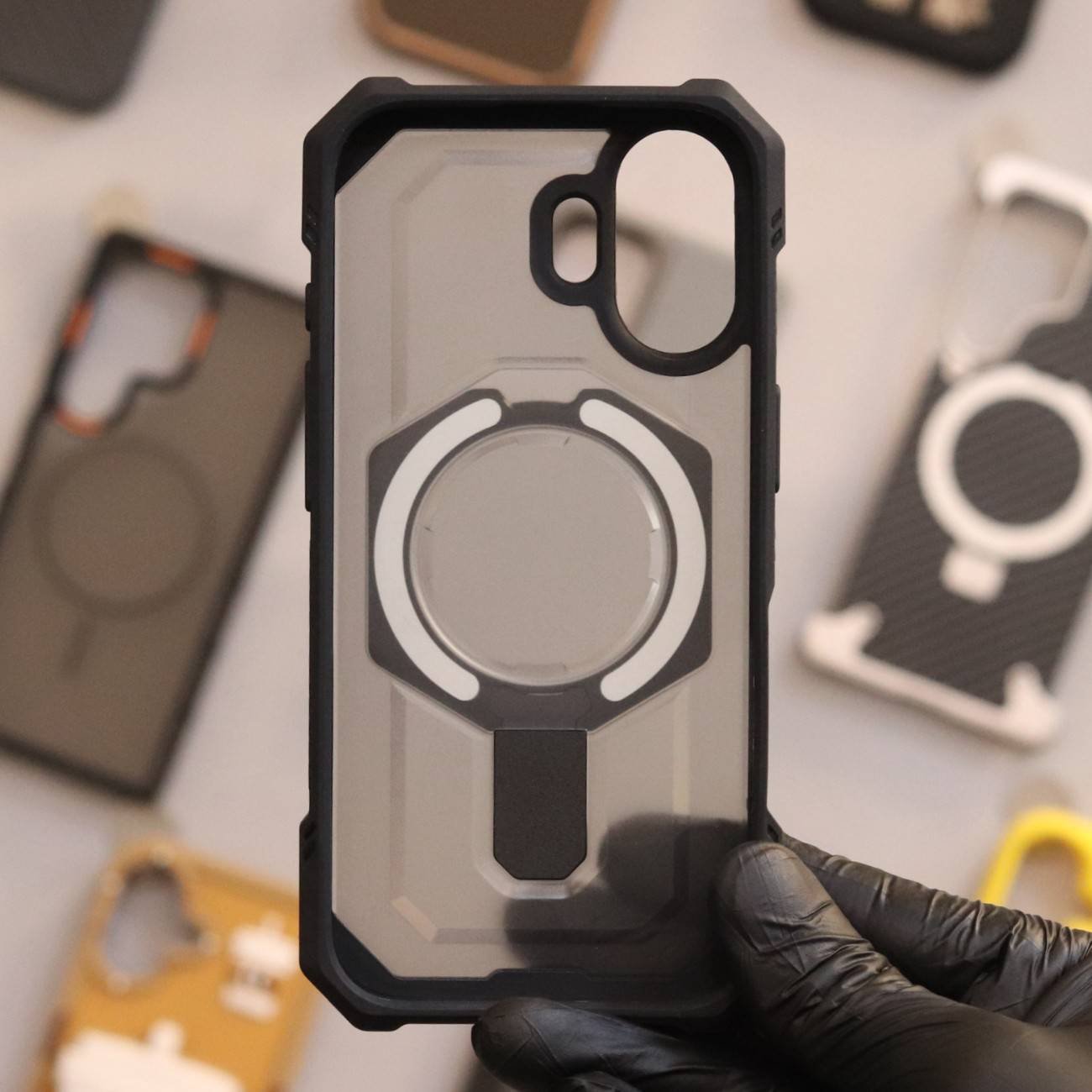 Armour Case With Magsafe Stand Black (S.No. ACMSB-17) - Image 3