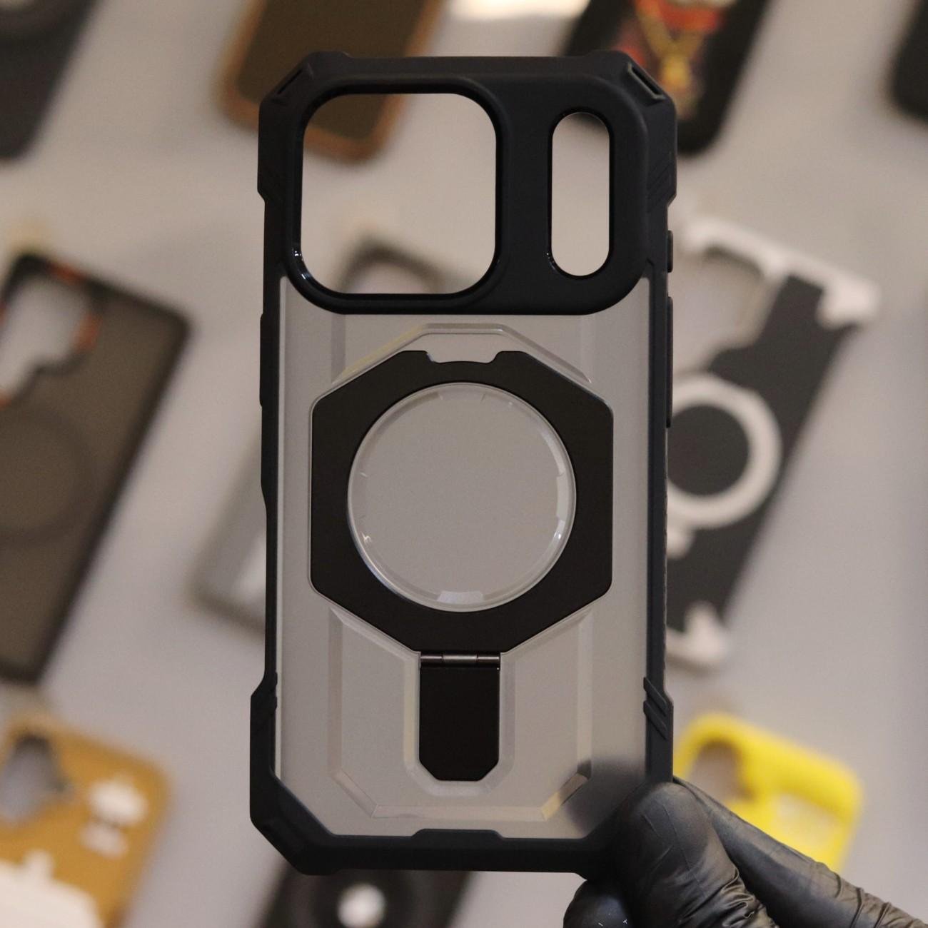 Armour Case With Magsafe Stand Black (S.No. ACMSB-17Pro)