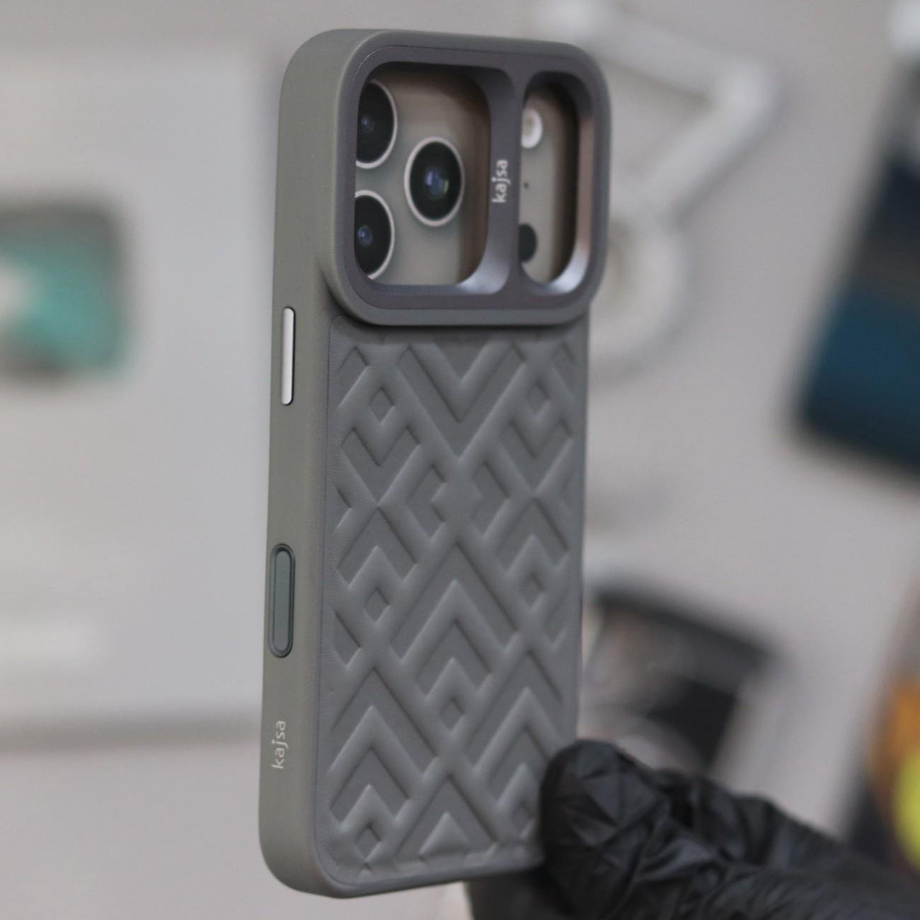 Kajsa Briquette Collection - Rhombus Back Case Grey (S.No. BCRBCG-17Pro) - Image 6