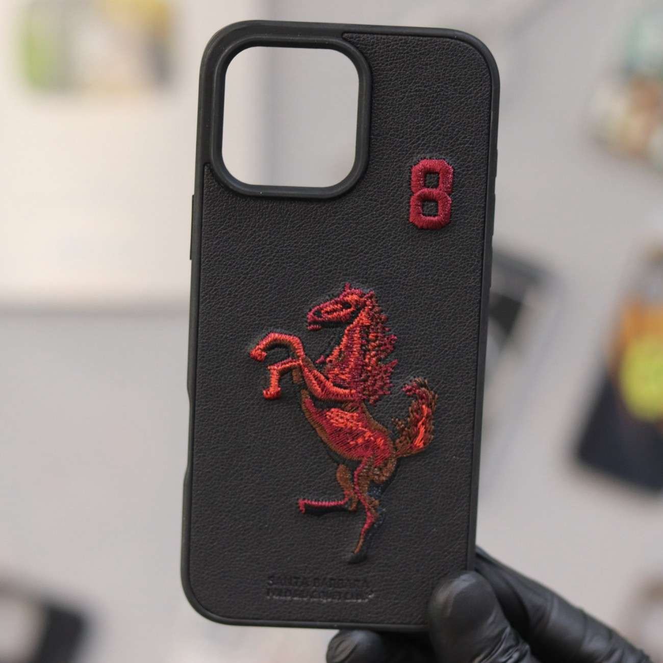 Polo Horse Case-Black/Red-iPhone 16 Pro Max
