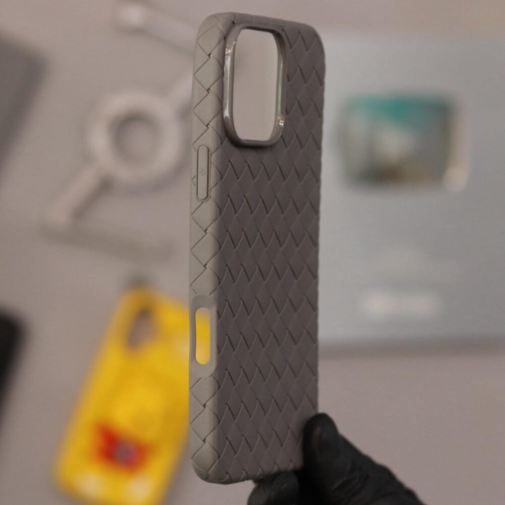 Plastic Rectangular Case Soft Plastic Rectangular Design Case-Grey-iPhone 16 Pro Max - MobiiCare