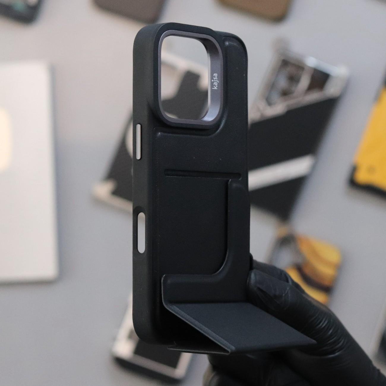 KAJSA Wallet With Leather Stand Back Case Black-iPhone 16 Pro - Image 2