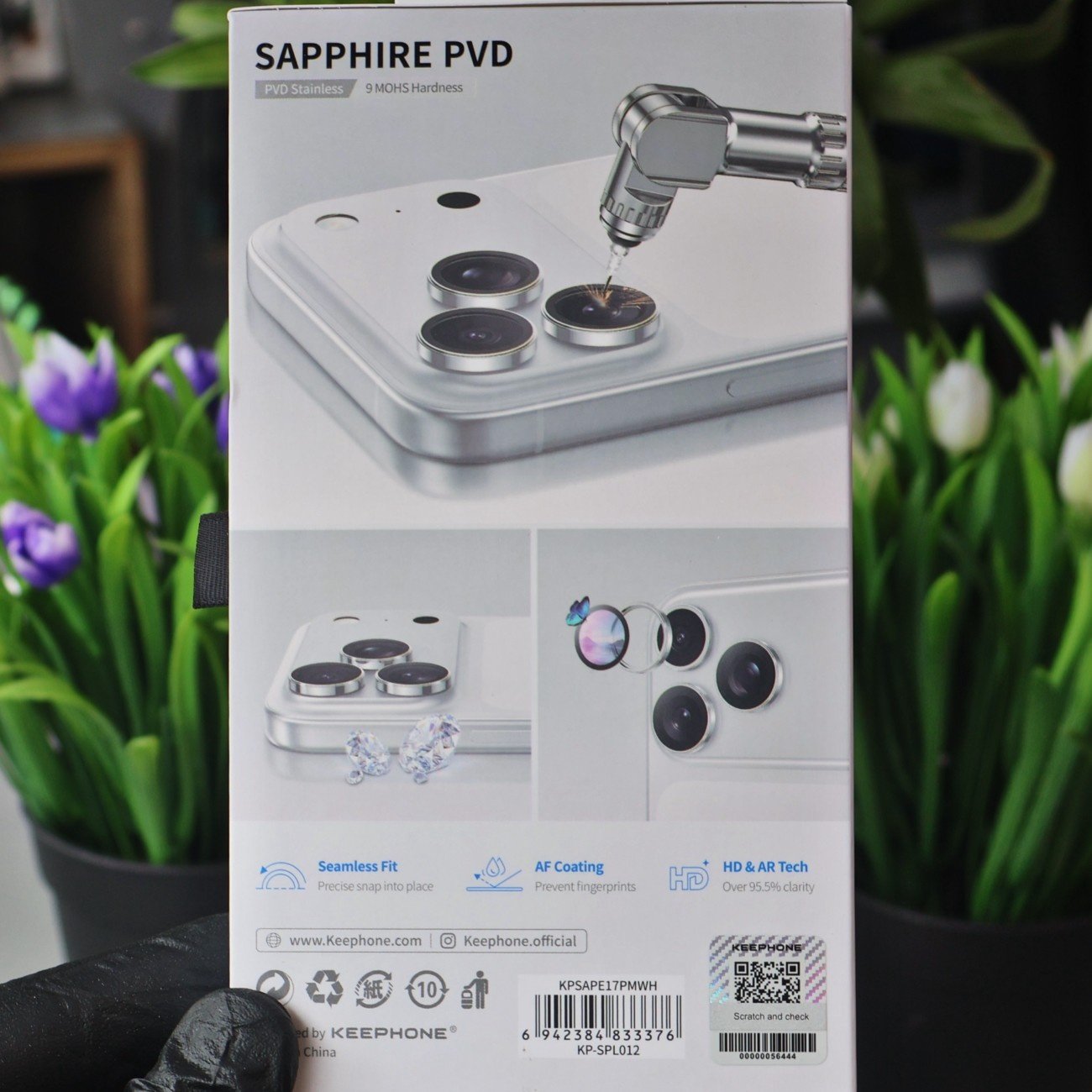 KEEPHONE Sapphire PVD Camera Lens Protection Ring-Silver-iPhone 17 Pro/Max - Image 3